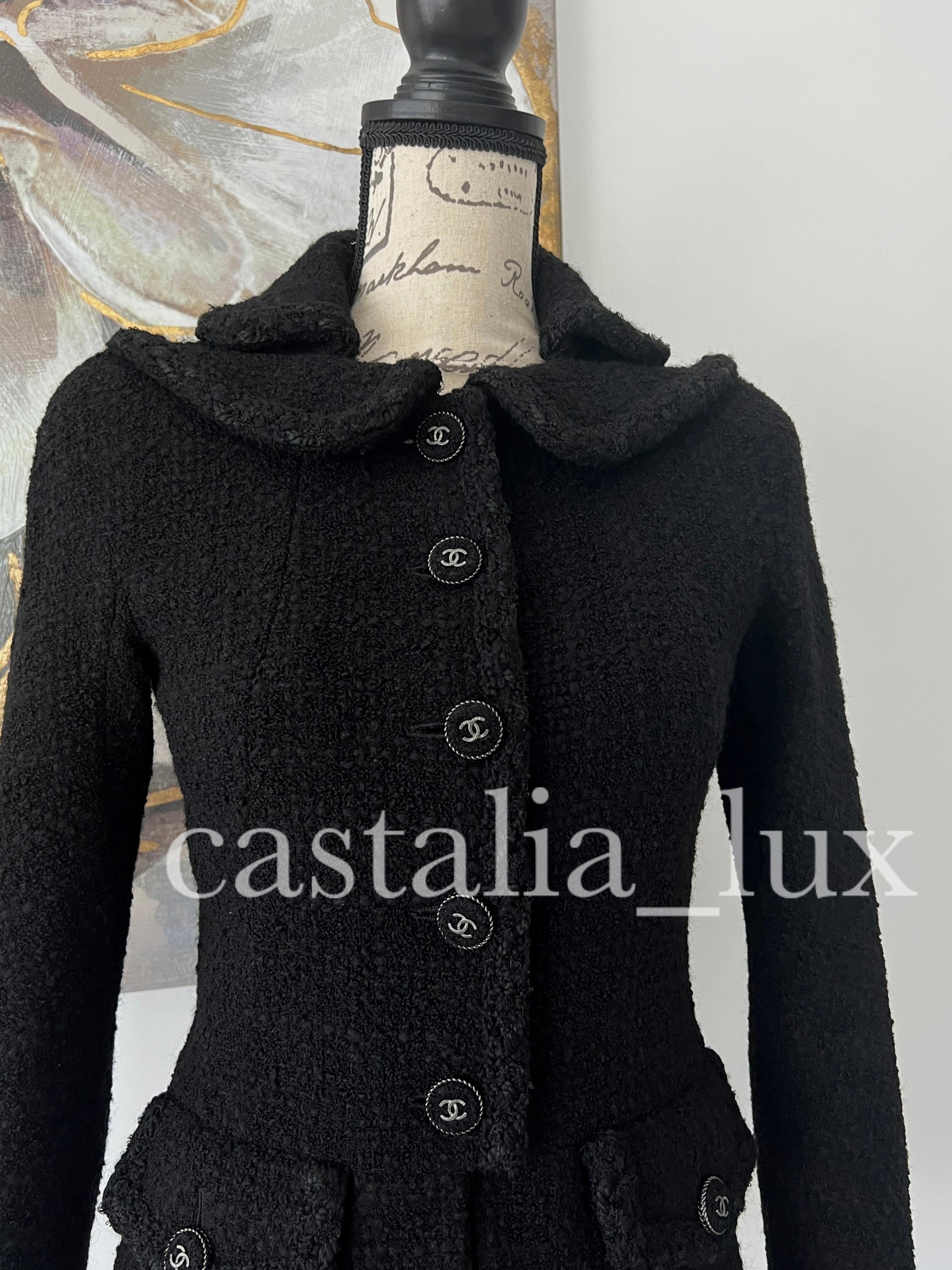 Chanel Statement CC Buttons Black Tweed Jacket 1
