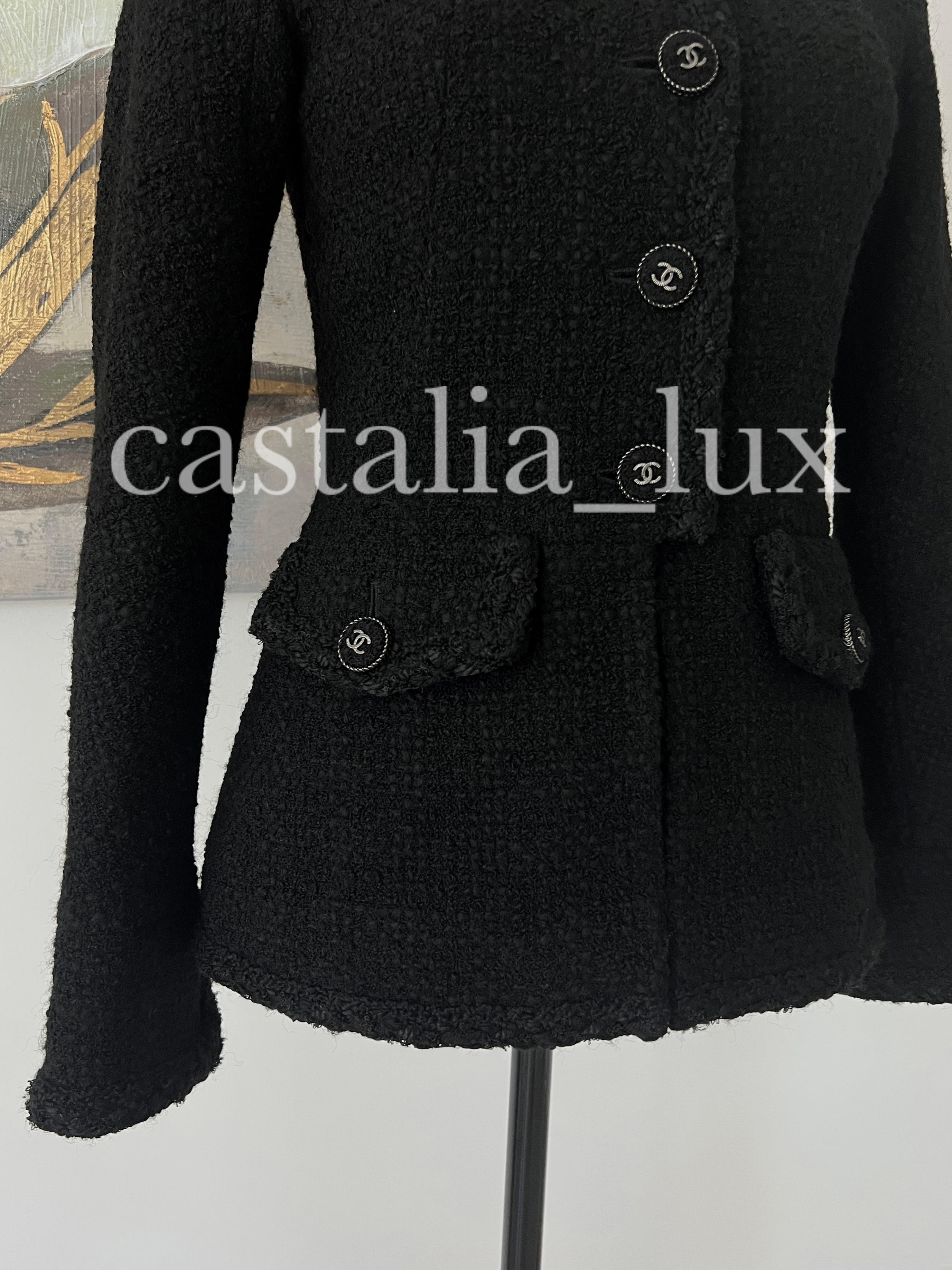 Chanel Statement CC Buttons Black Tweed Jacket 2