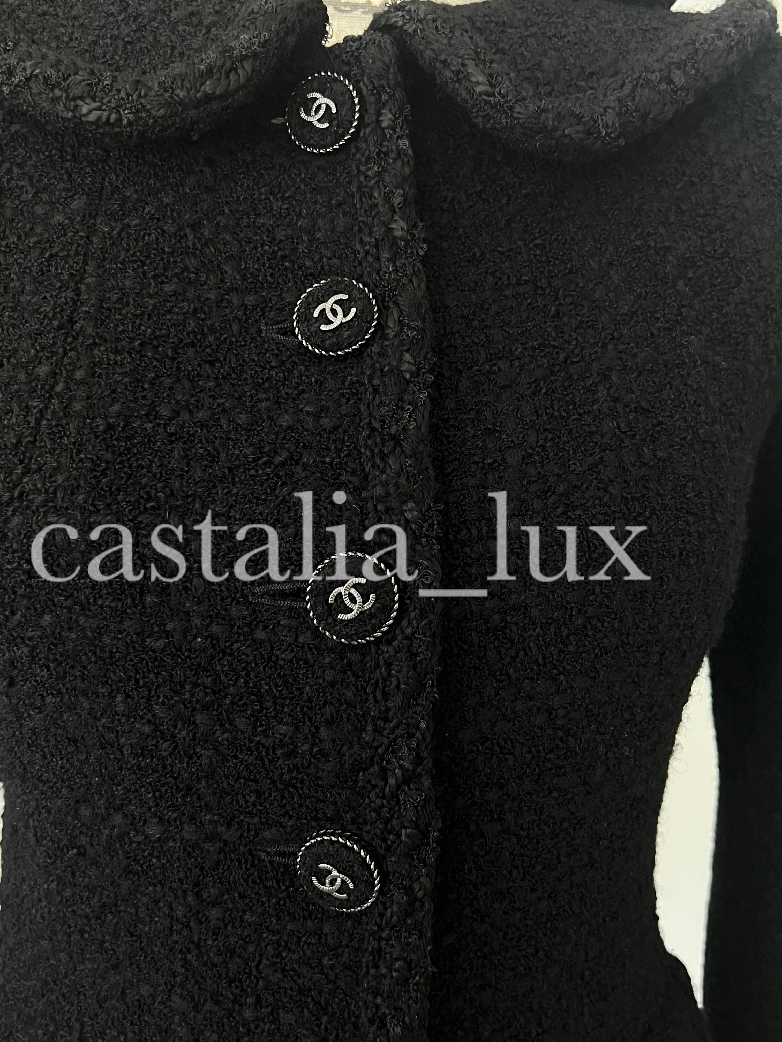 Chanel Statement CC Buttons Black Tweed Jacket 3
