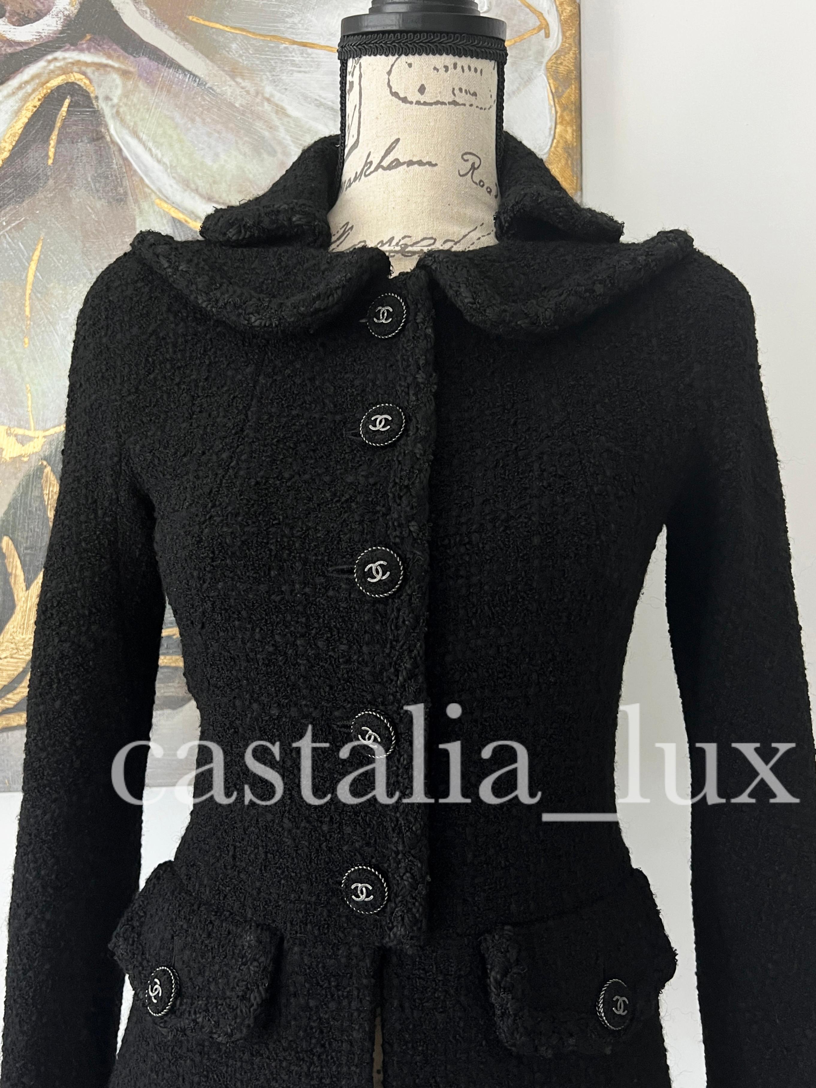 Chanel Statement CC Buttons Black Tweed Jacket 4