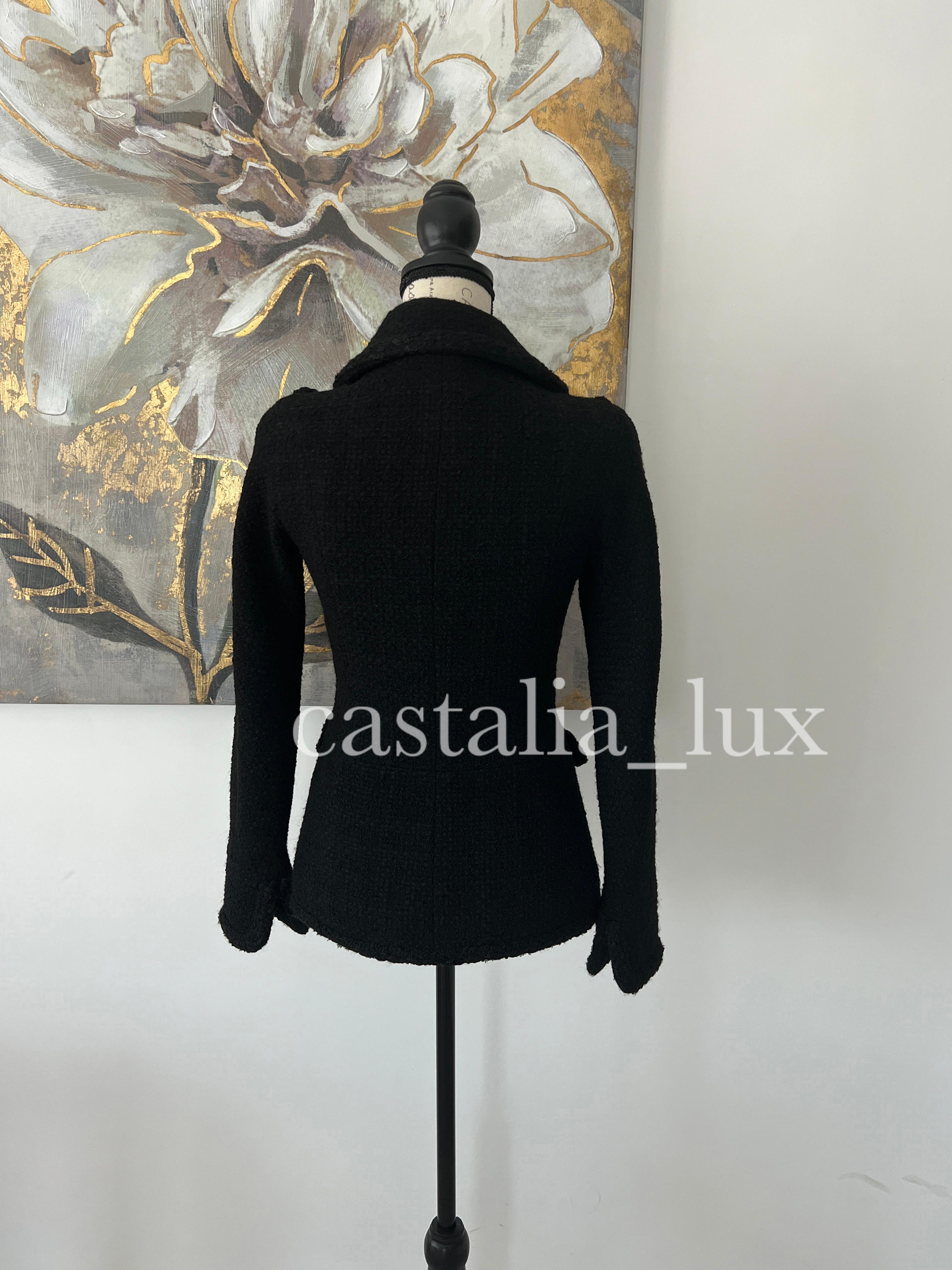 Chanel Statement CC Buttons Black Tweed Jacket 5