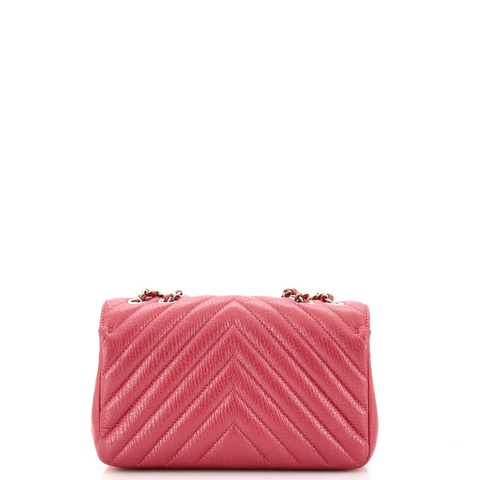 Women's Chanel Statement Flap Bag Chevron Calfskin Mini