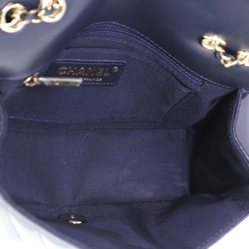 Black Chanel Statement Flap Bag Chevron Calfskin Mini