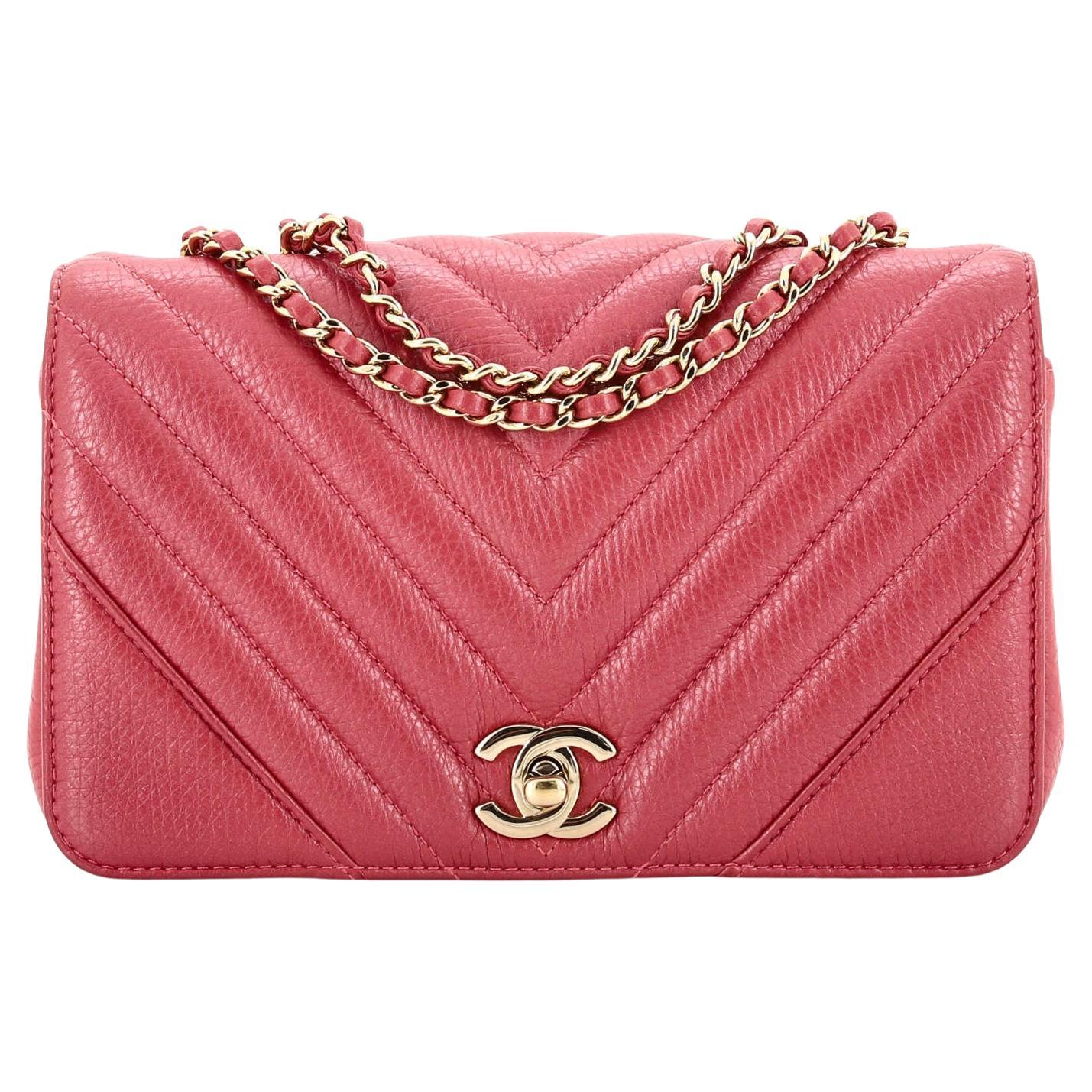Chanel Chevron Calfskin Mini Statement Flap Bag