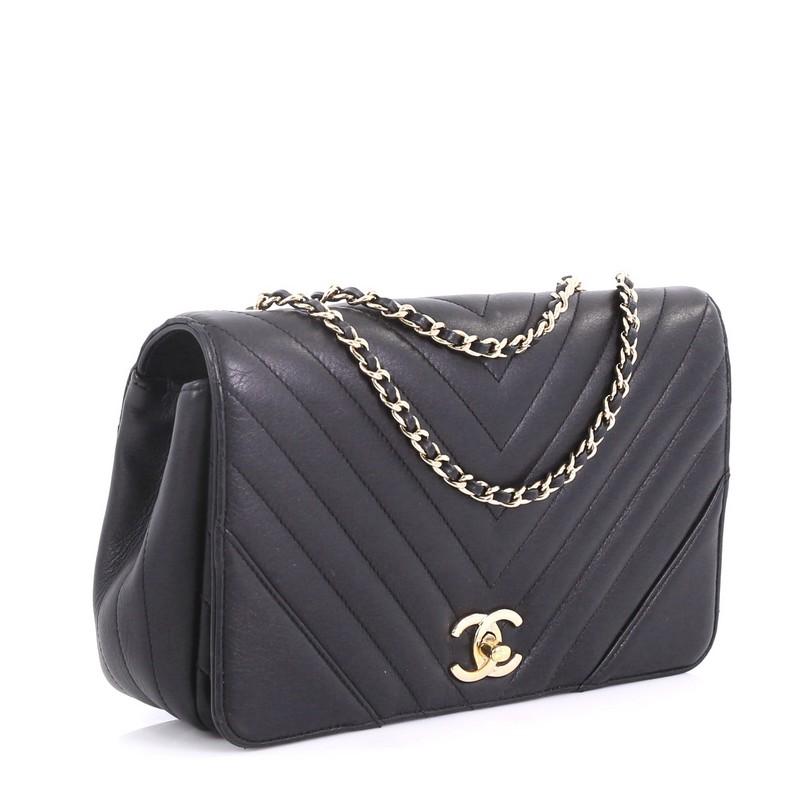 chanel chevron statement flap bag