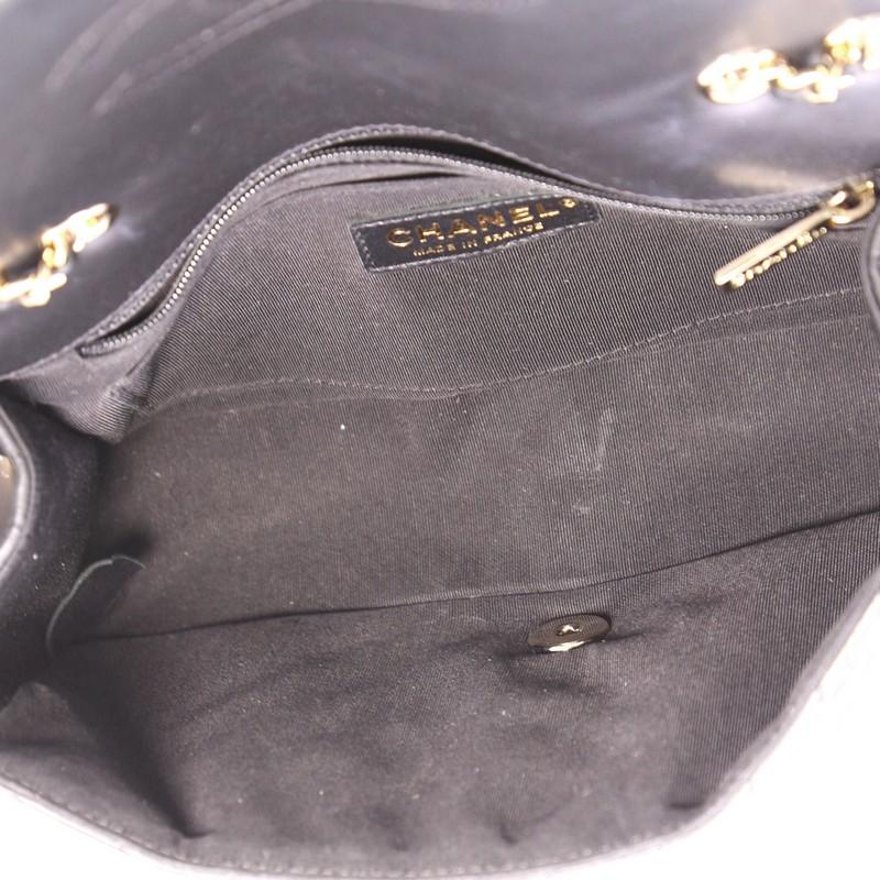 Black Chanel Statement Flap Bag Chevron Calfskin Small