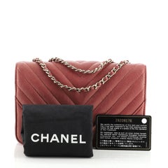 Chanel Statement Flap Bag Chevron Iridescent Caviar Mini