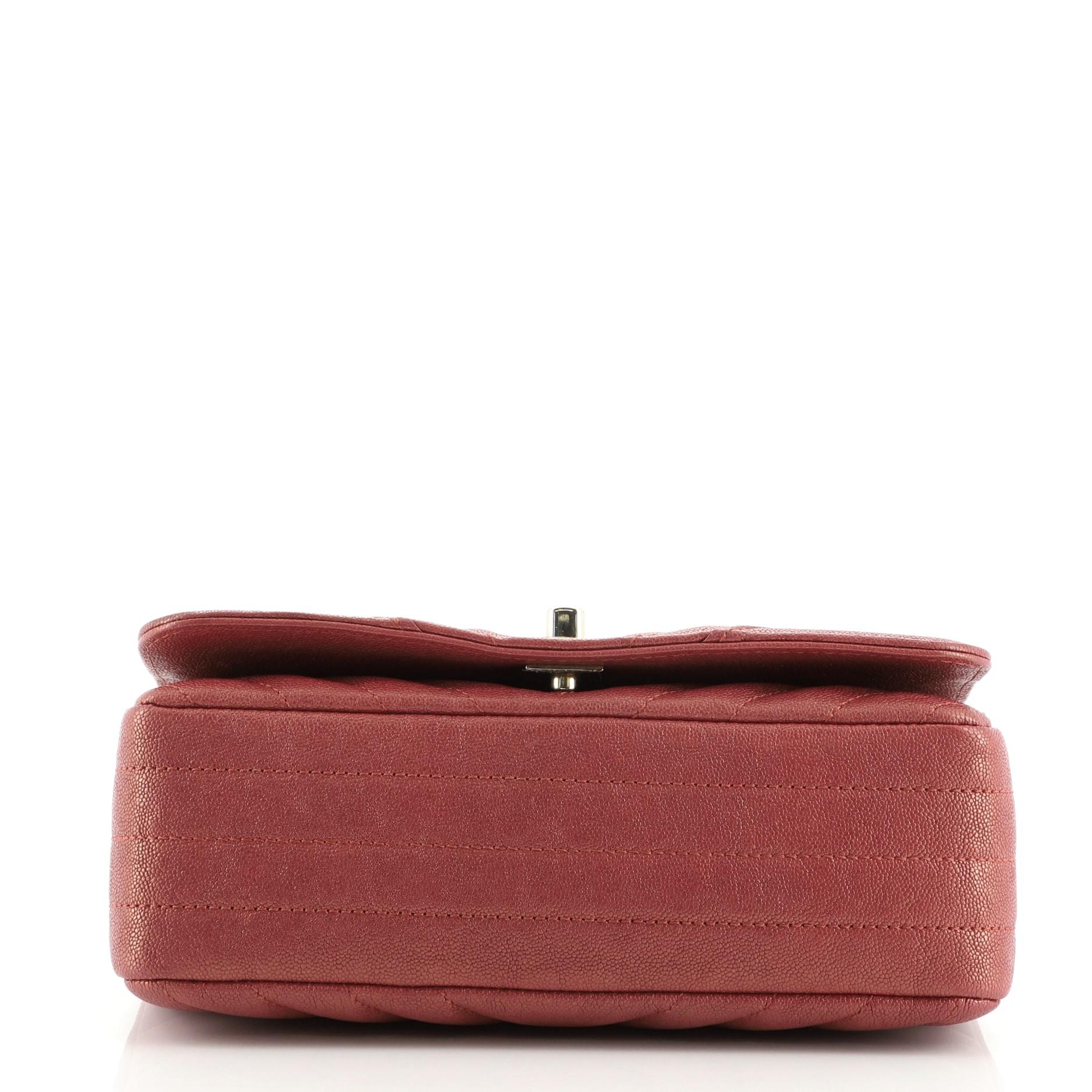 Chanel Statement Flap Bag Chevron Iridescent Caviar Mini In Good Condition In NY, NY