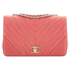 Chanel Statement Flap Bag Chevron Iridescent Caviar Small