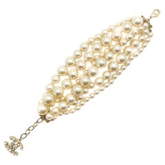 Chanel Statement Pearl Torsade CC Logo Bracelet 2014