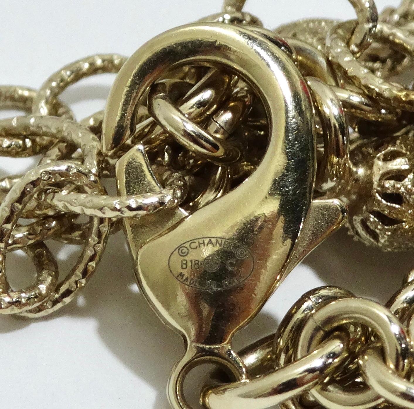 Chanel Statement Pendant Multi-Chain Necklace For Sale 4