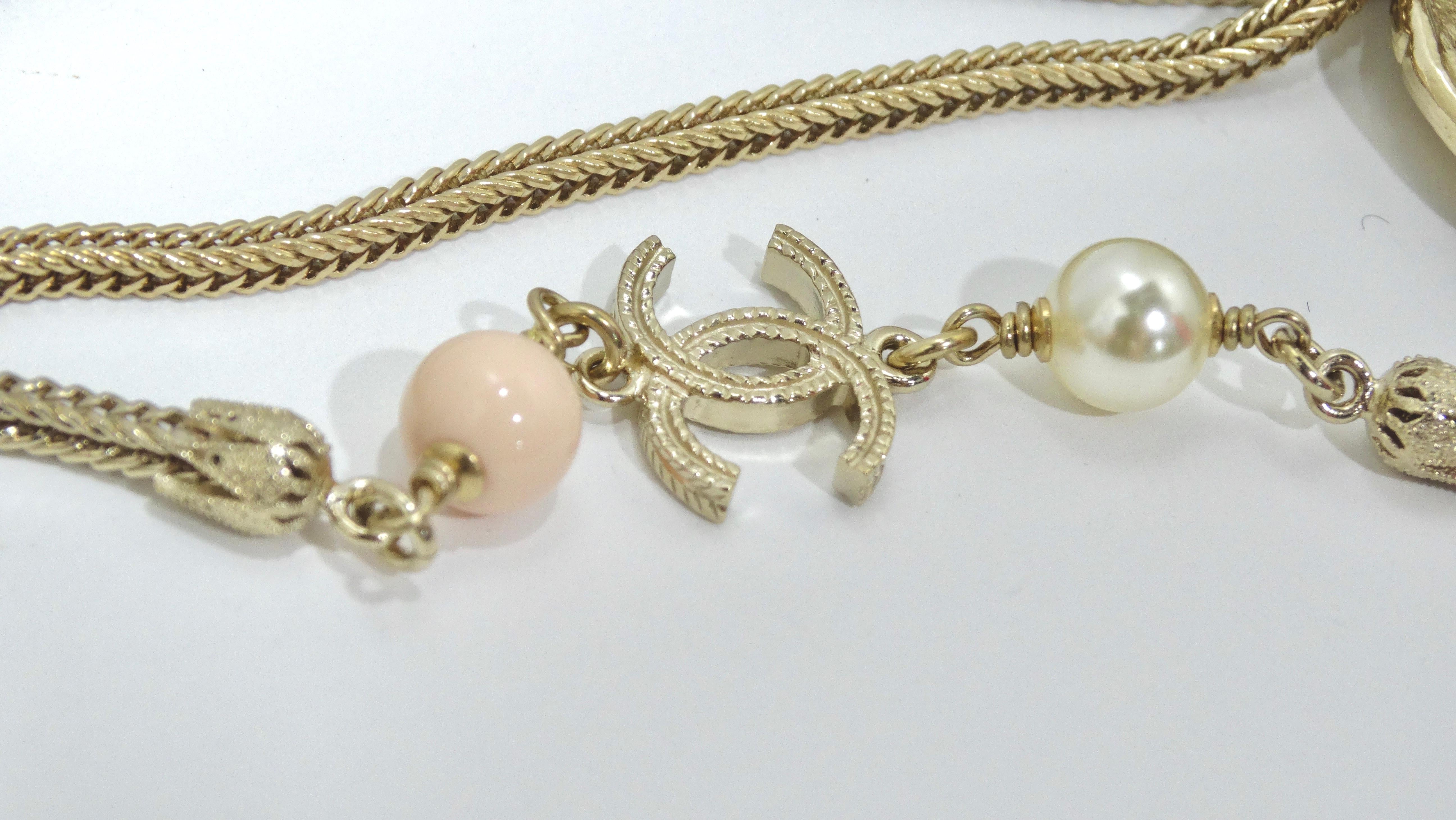Chanel Statement Pendant Multi-Chain Necklace For Sale 5