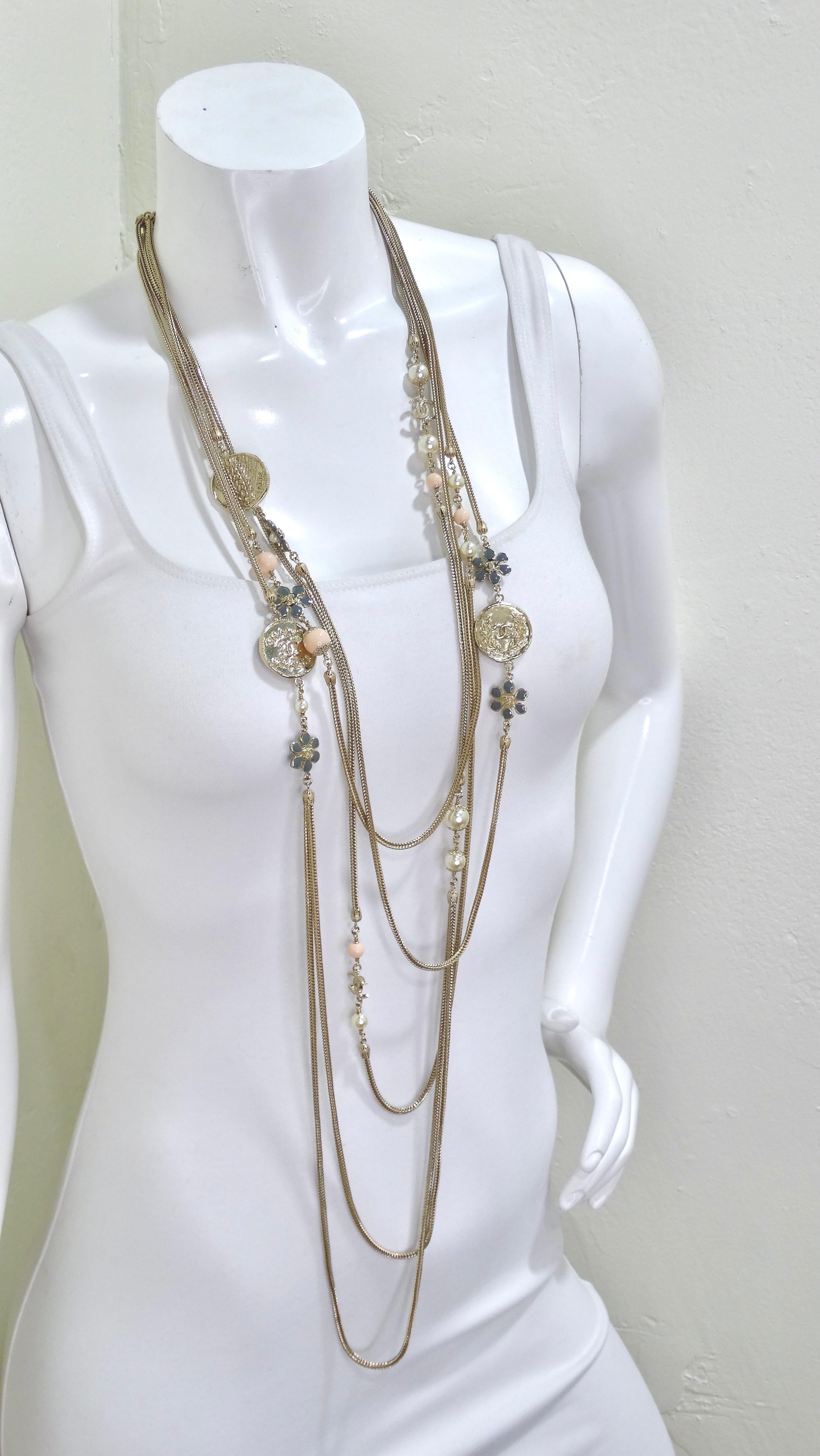 Chanel Statement Pendant Multi-Chain Necklace In Excellent Condition For Sale In Scottsdale, AZ