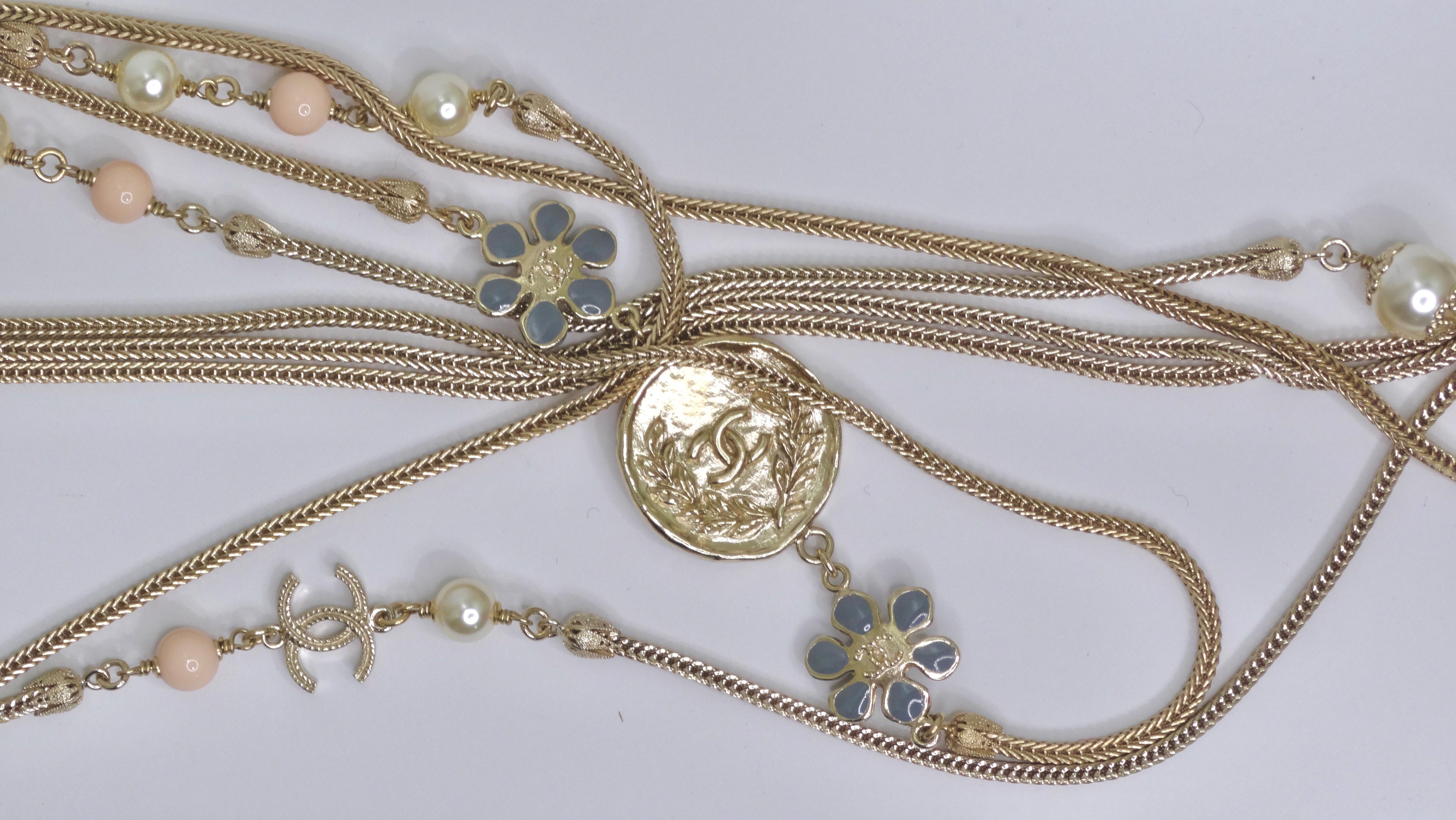 Chanel Statement Pendant Multi-Chain Necklace For Sale 1