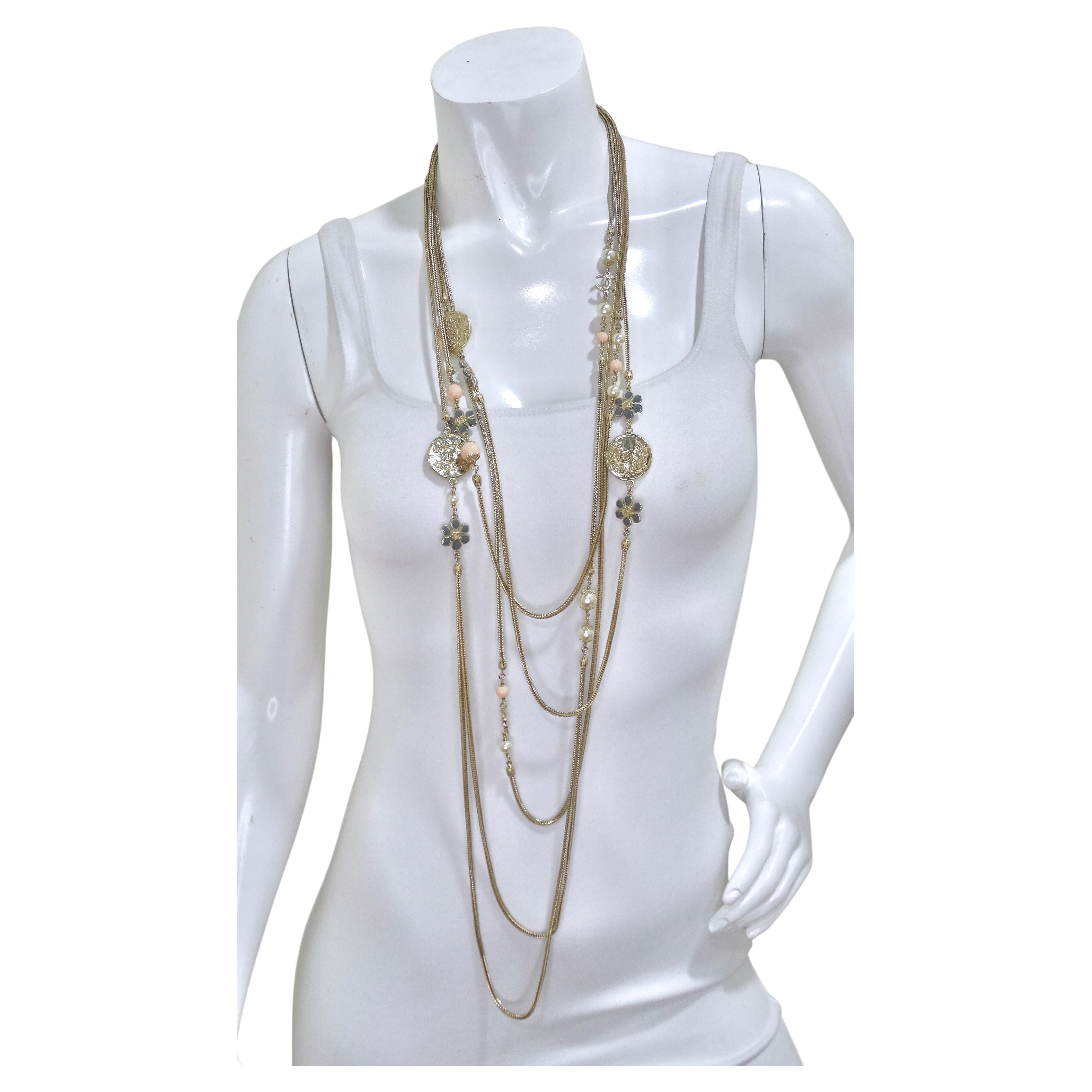 Chanel Statement Pendant Multi-Chain Necklace For Sale