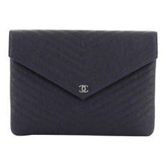 Chanel Statement Pouch Chevron Caviar Small
