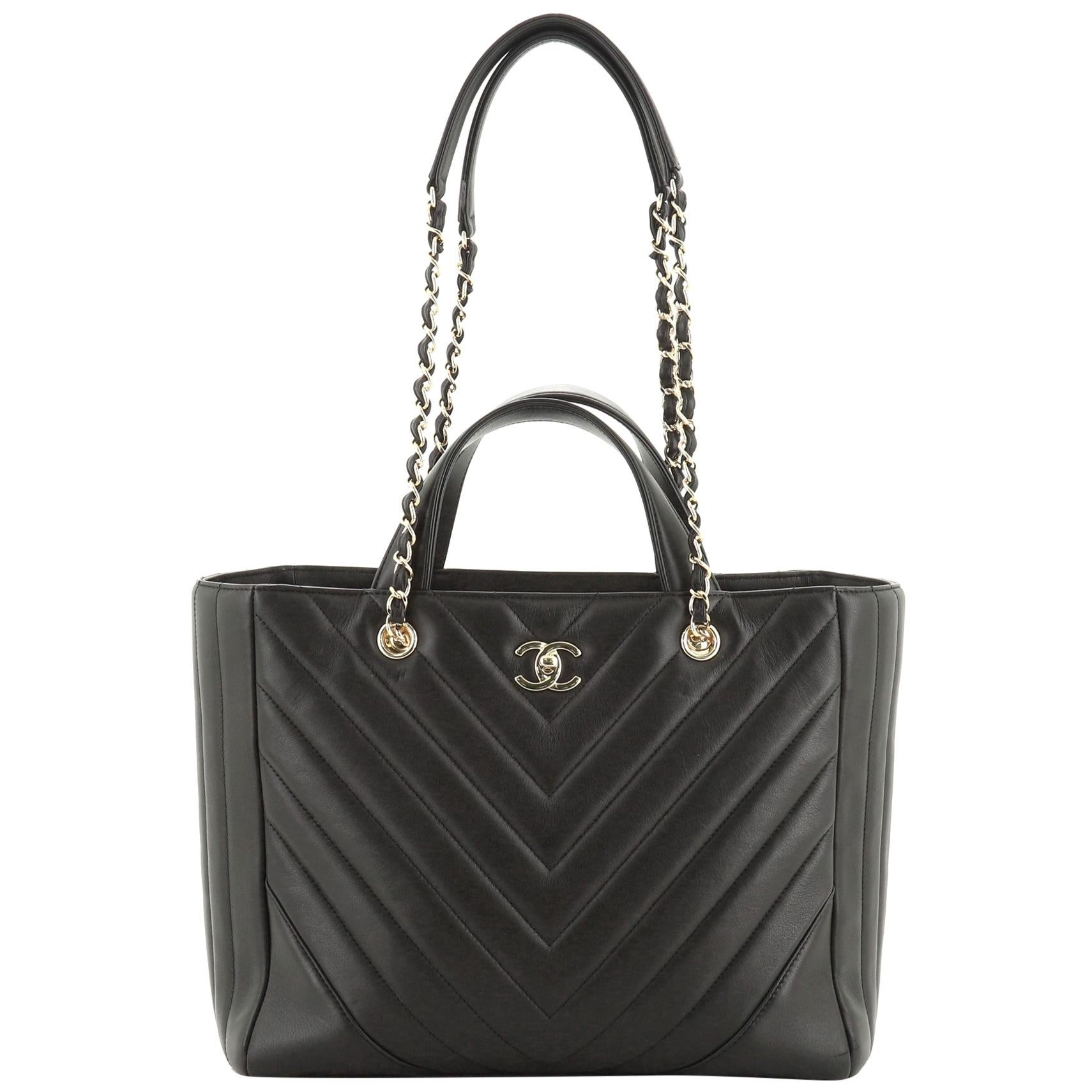 chanel chevron tote