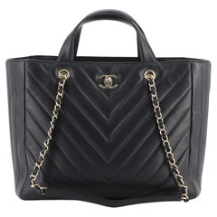 Chanel Statement Shopping Tote Chevron Calfskin Large