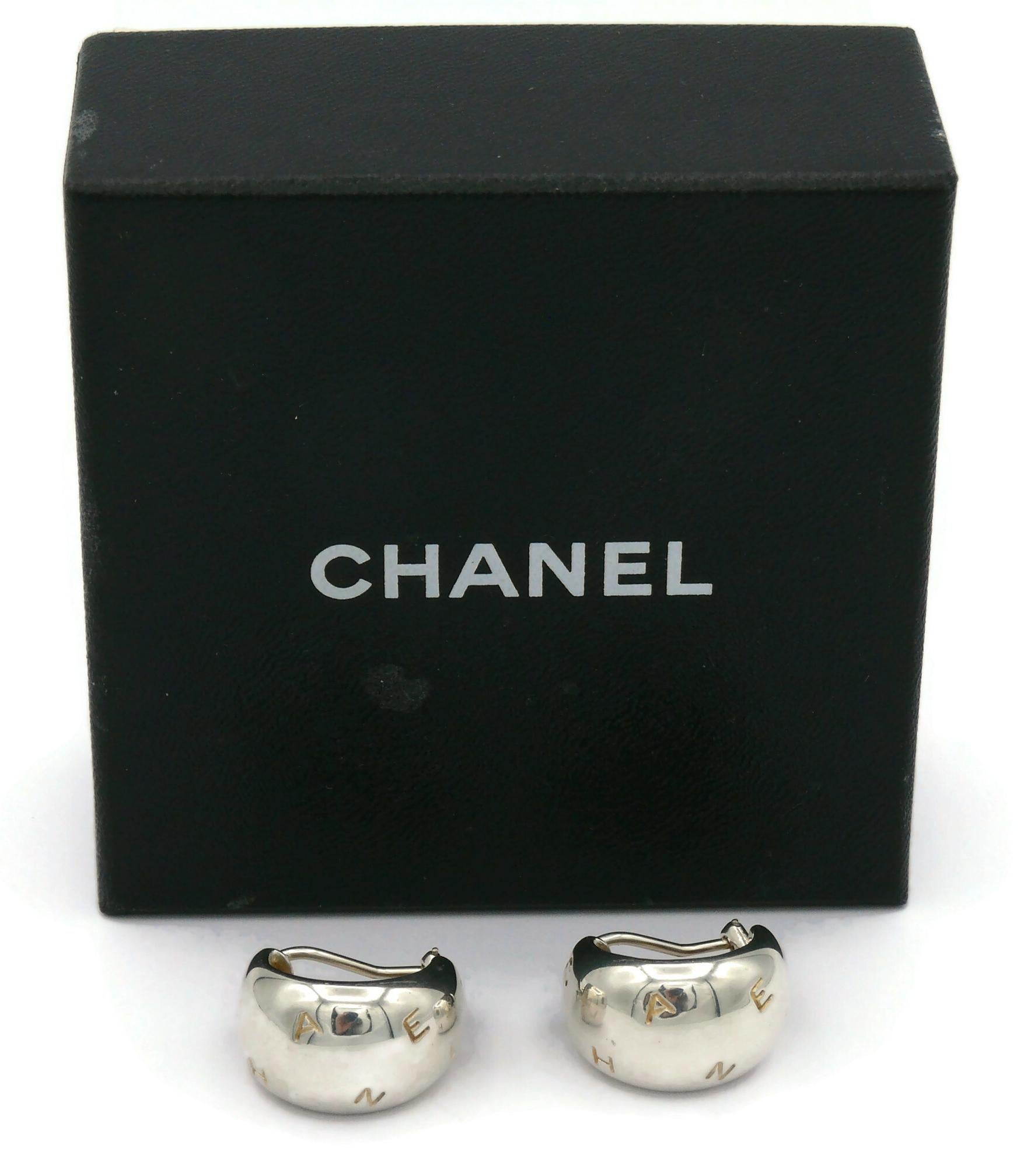 chanel hoop earrings silver