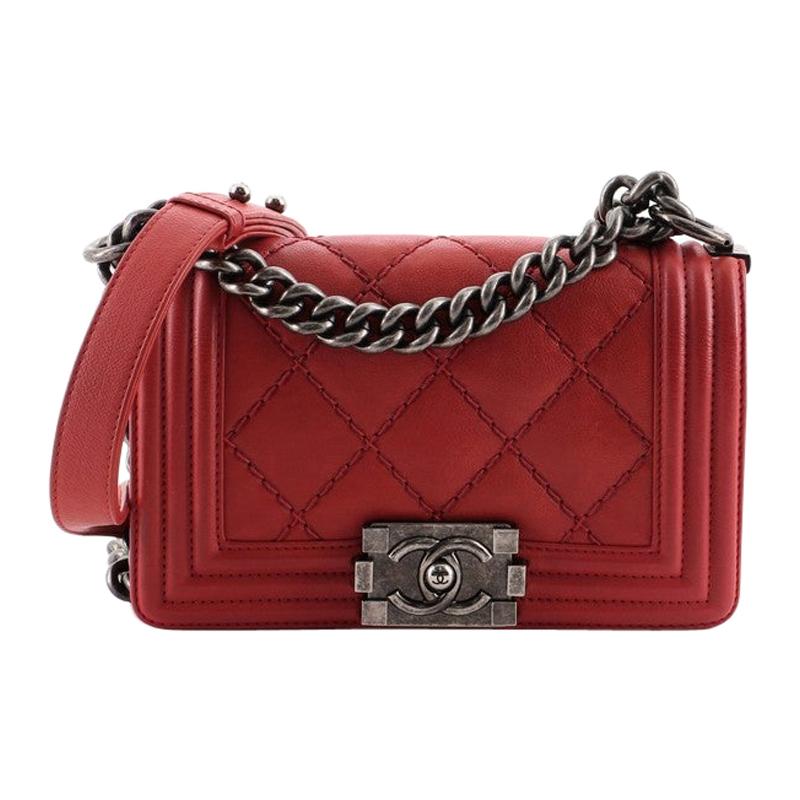 Chanel Stitch Boy Flap Bag Quilted Calfskin Small