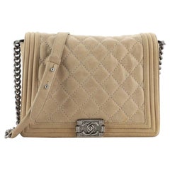 Chanel Stitch Boy Flap Bag Quilted Nubuck Large