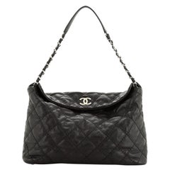 Chanel Stitch It Fold Over Shoulder Bag Quilted Lambskin Large