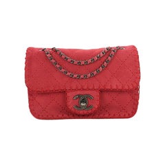 Chanel Stitched Flap Bag Quilted Suede Small