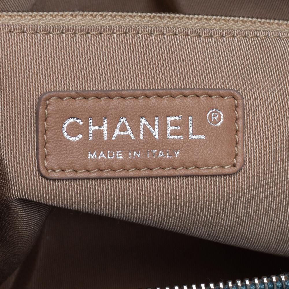 Chanel Stone Blue Gestepptes Kaviar Leder Petite Timeless Tote 1