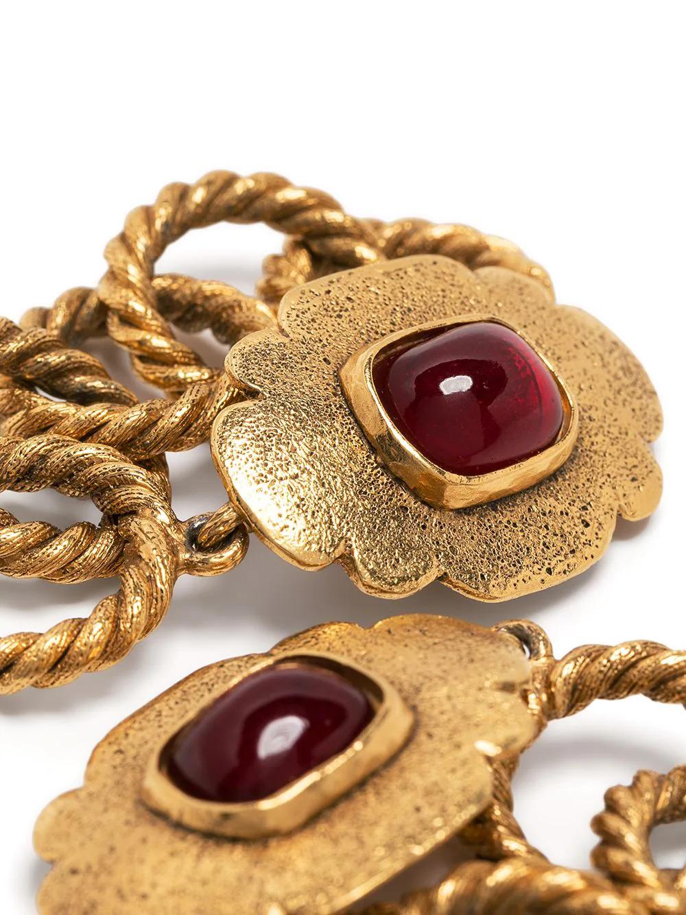 chanel chain drop earrings