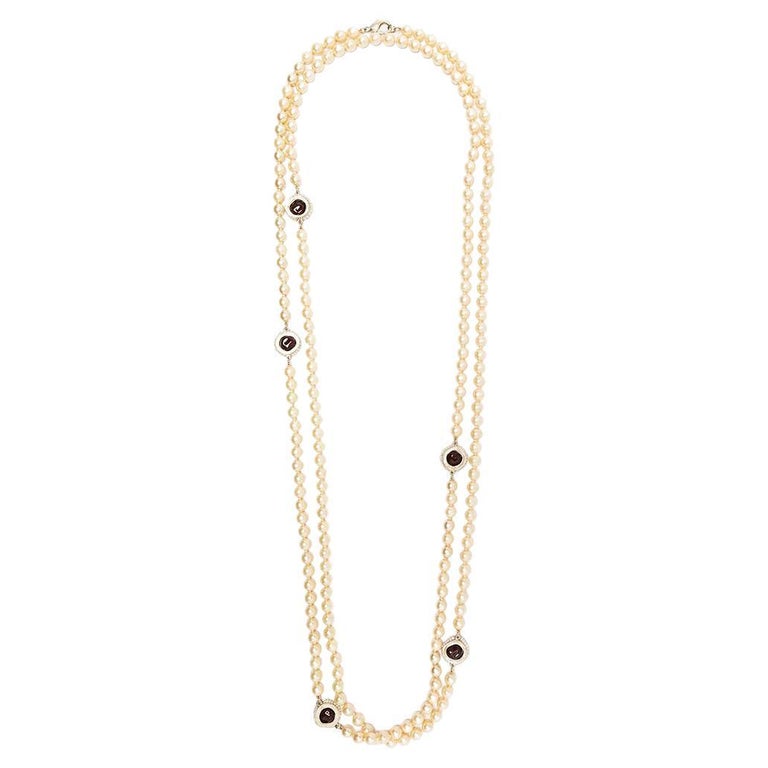 Vintage Chanel 38l Faux Pearl Necklace