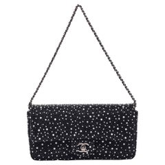 Chanel Strass Crystal Pearls & Ruthenium Metal Shoulder Bag Black & White