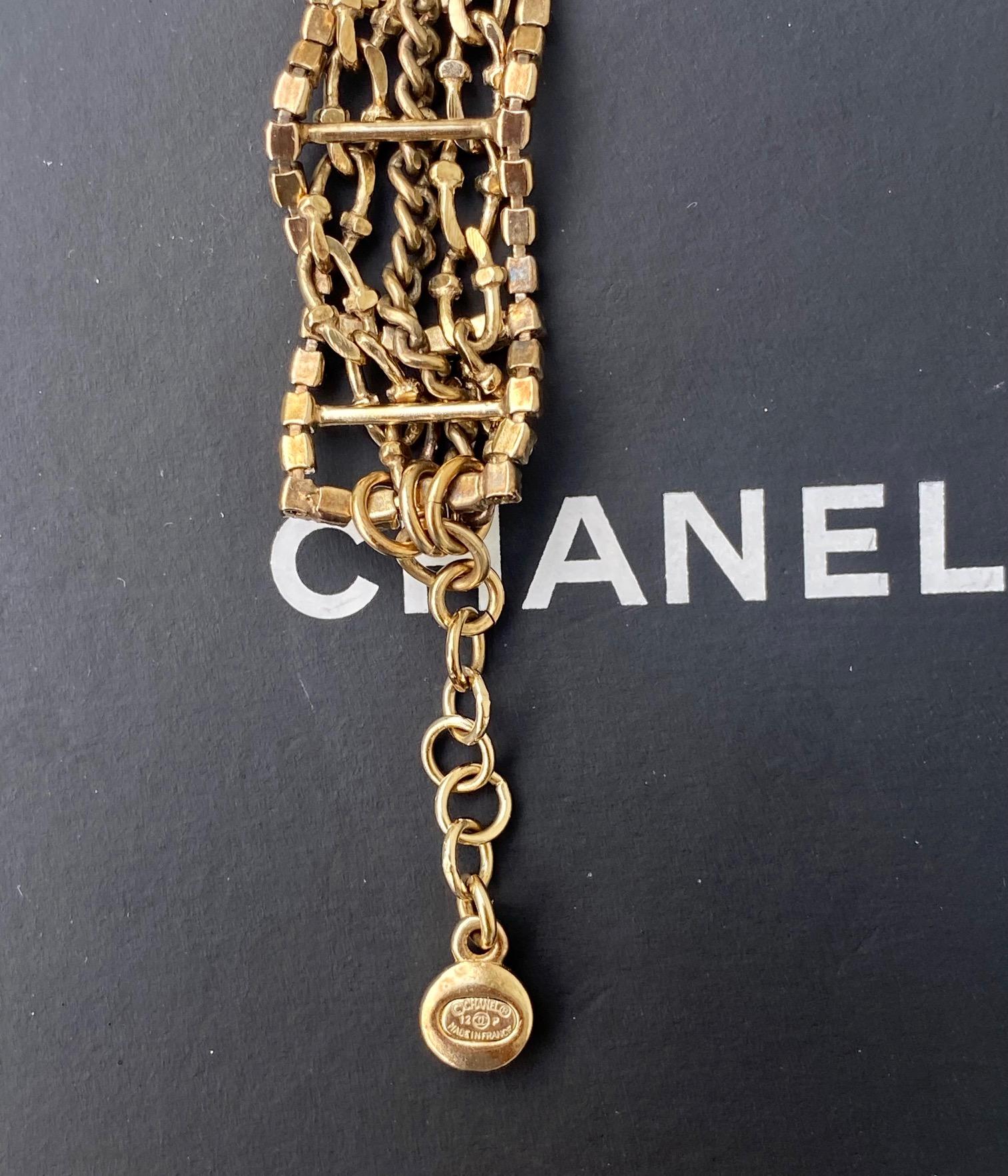 Chanel Strass Crystals Chain Links Bracelet  5