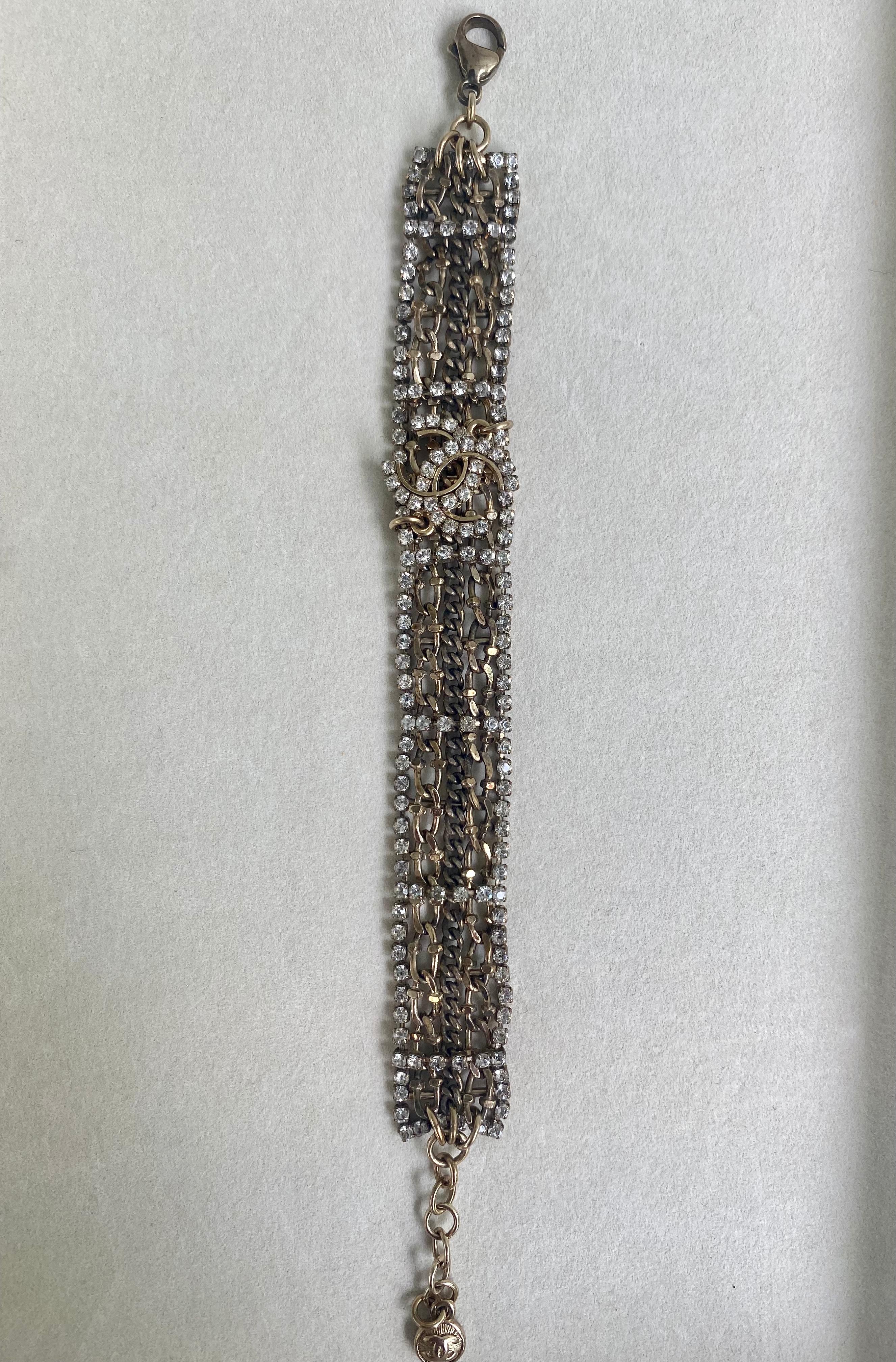 Chanel Strass Crystals Chain Links Bracelet  1