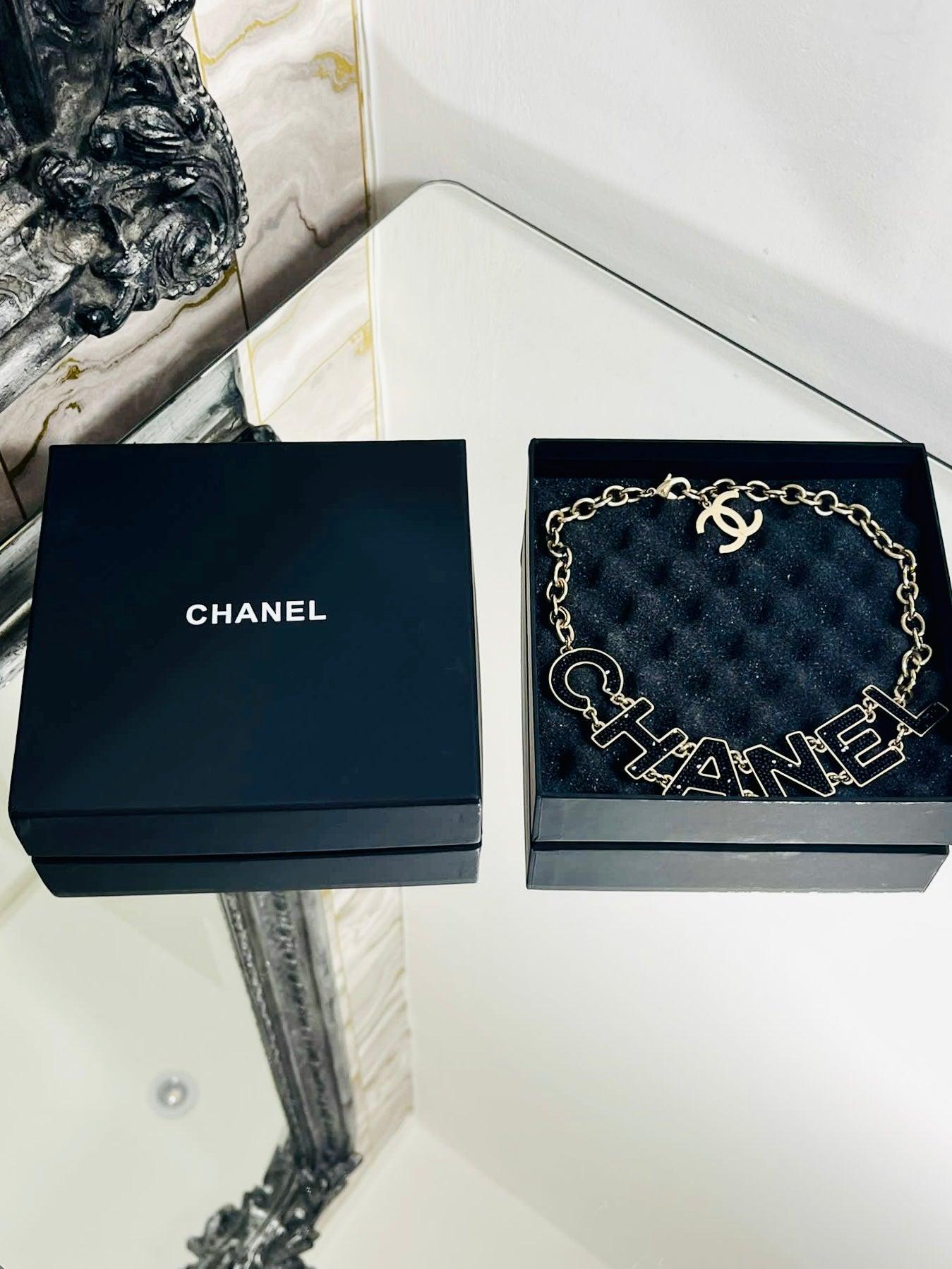 Women's Chanel Strauss/Crystal Logo Choker Necklace