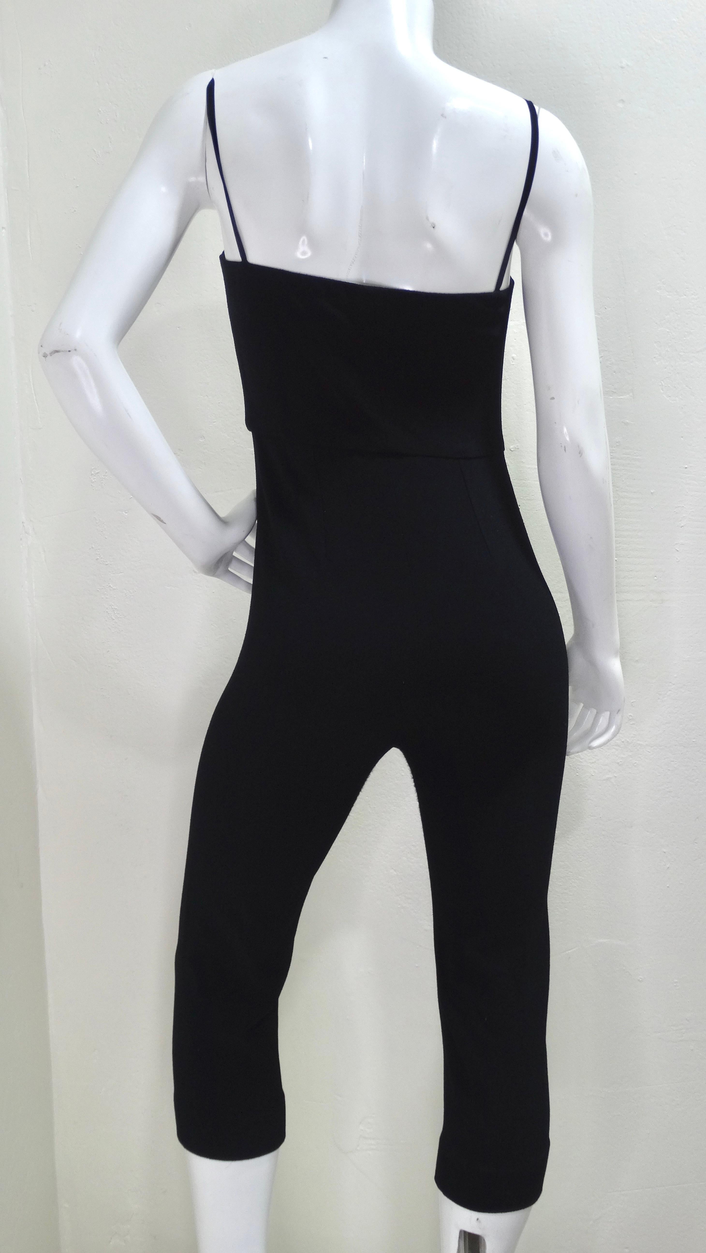Black Chanel Stretch Capri Jumpsuit