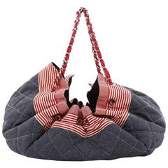 Chanel Stretch Spirit Cabas Quilted Denim Large