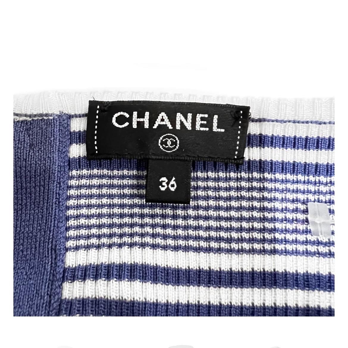 Chanel Stripe Halter CC Logo Crop Top Cruise2019 1
