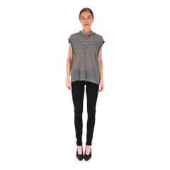 Chanel Striped 'CC' Logo Silk Top