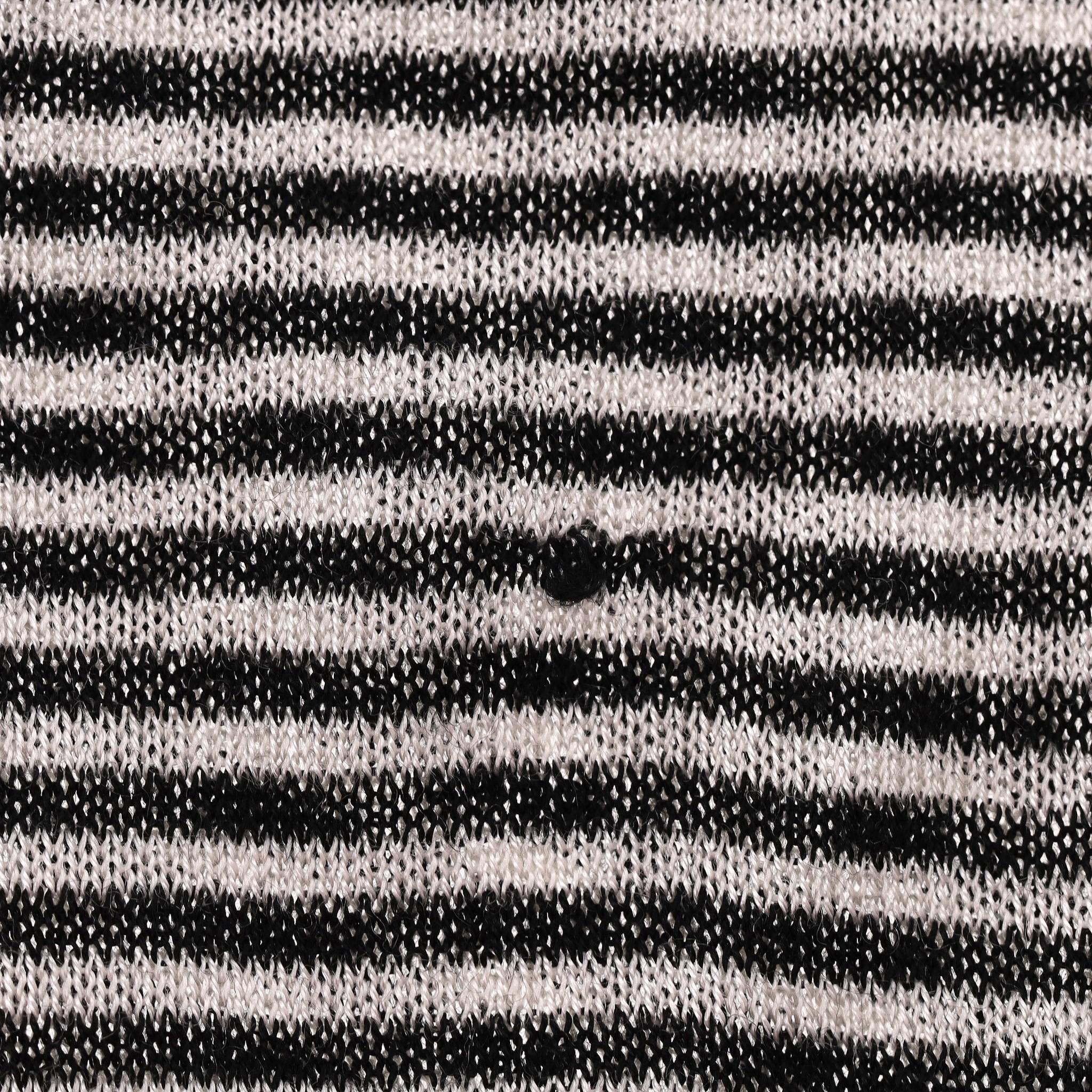 Chanel Striped 'CC' Logo Silk Top For Sale 3