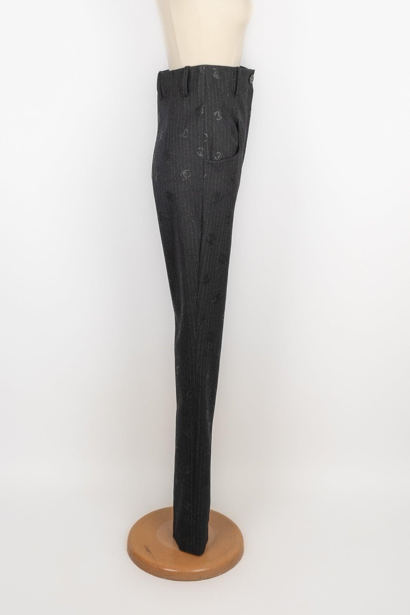 Women's Chanel Striped Flannel Trousers For Sale
