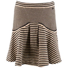 Chanel Striped-Knit Fluted-Hem Skirt FR 38