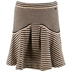 Chanel Striped-Knit Fluted-Hem Skirt - Size US 8