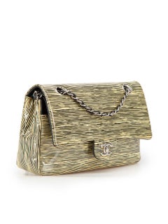 Chanel Striped Medium Classic Double Flap Bag