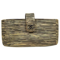 Chanel Striped Patent Leather CC Pouch