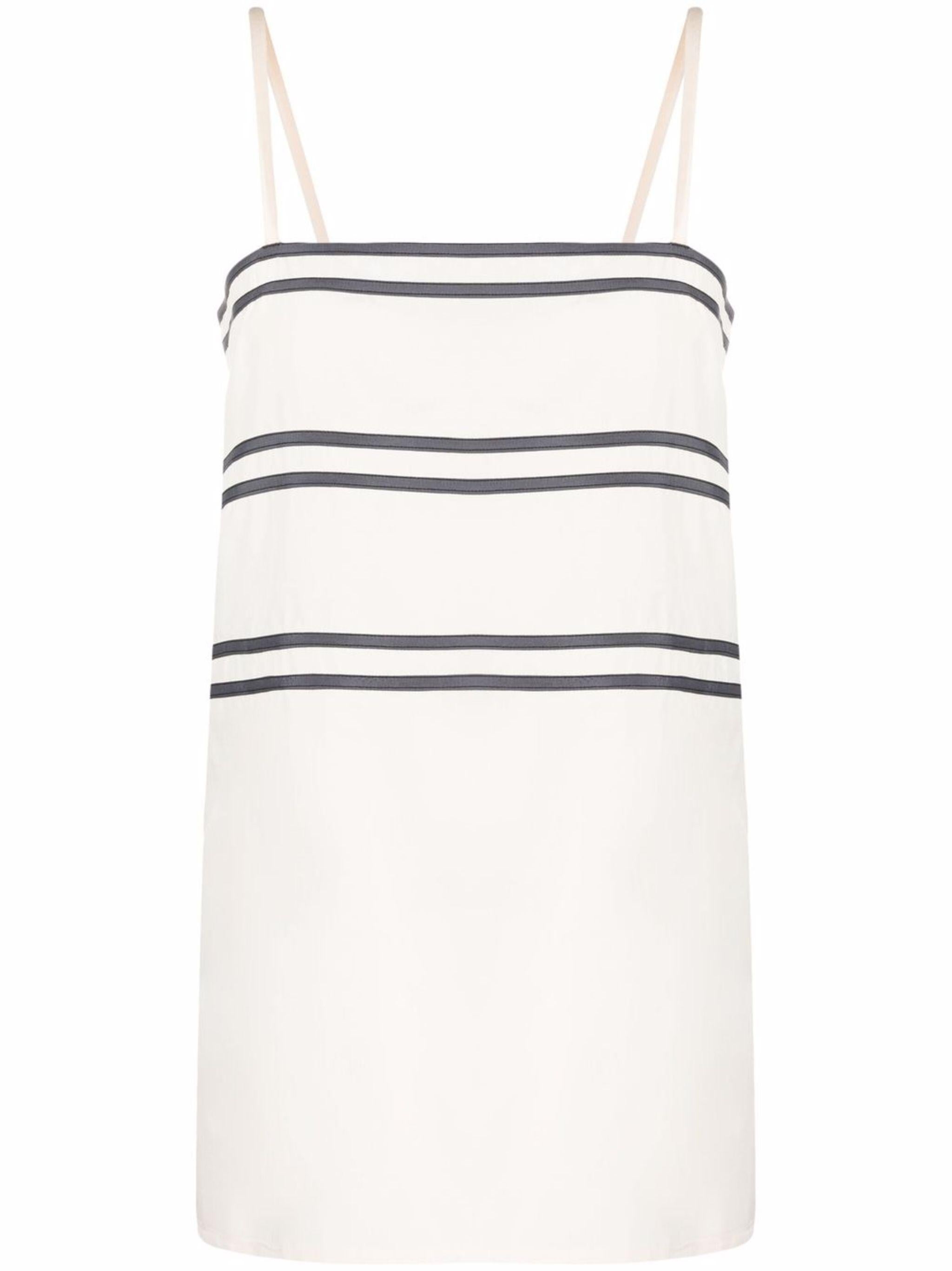 Top in seta a righe Chanel in vendita 2