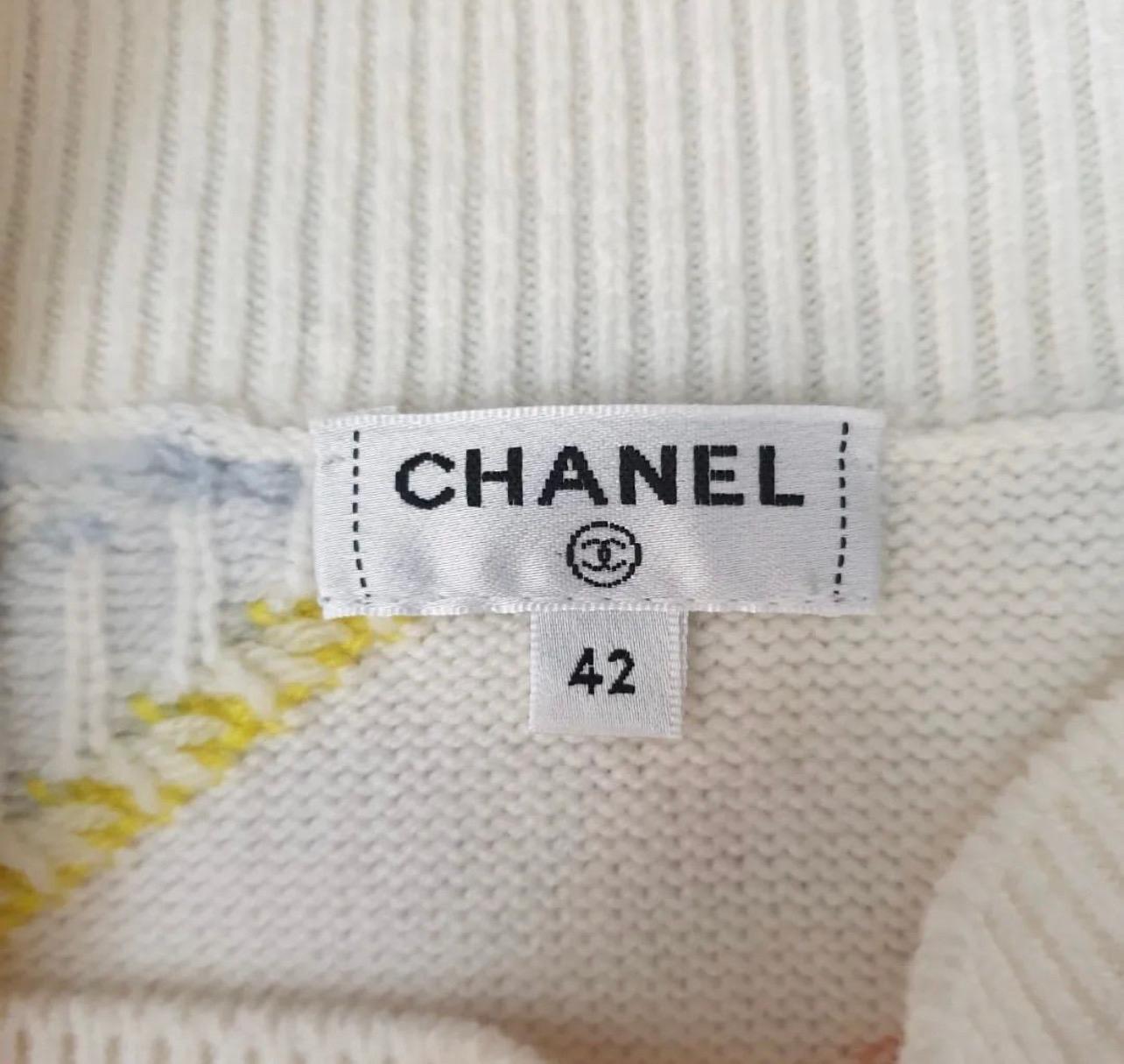 Chanel - Ensemble jupe-pull à rayures 19C Excellent état - En vente à Krakow, PL