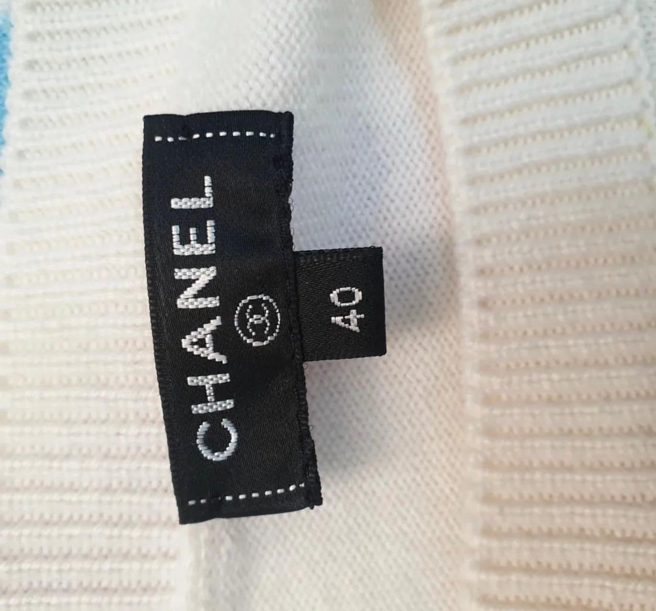 Chanel - Ensemble jupe-pull à rayures 19C en vente 1