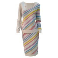 Chanel Stripes 19C Sweater Skirt Set