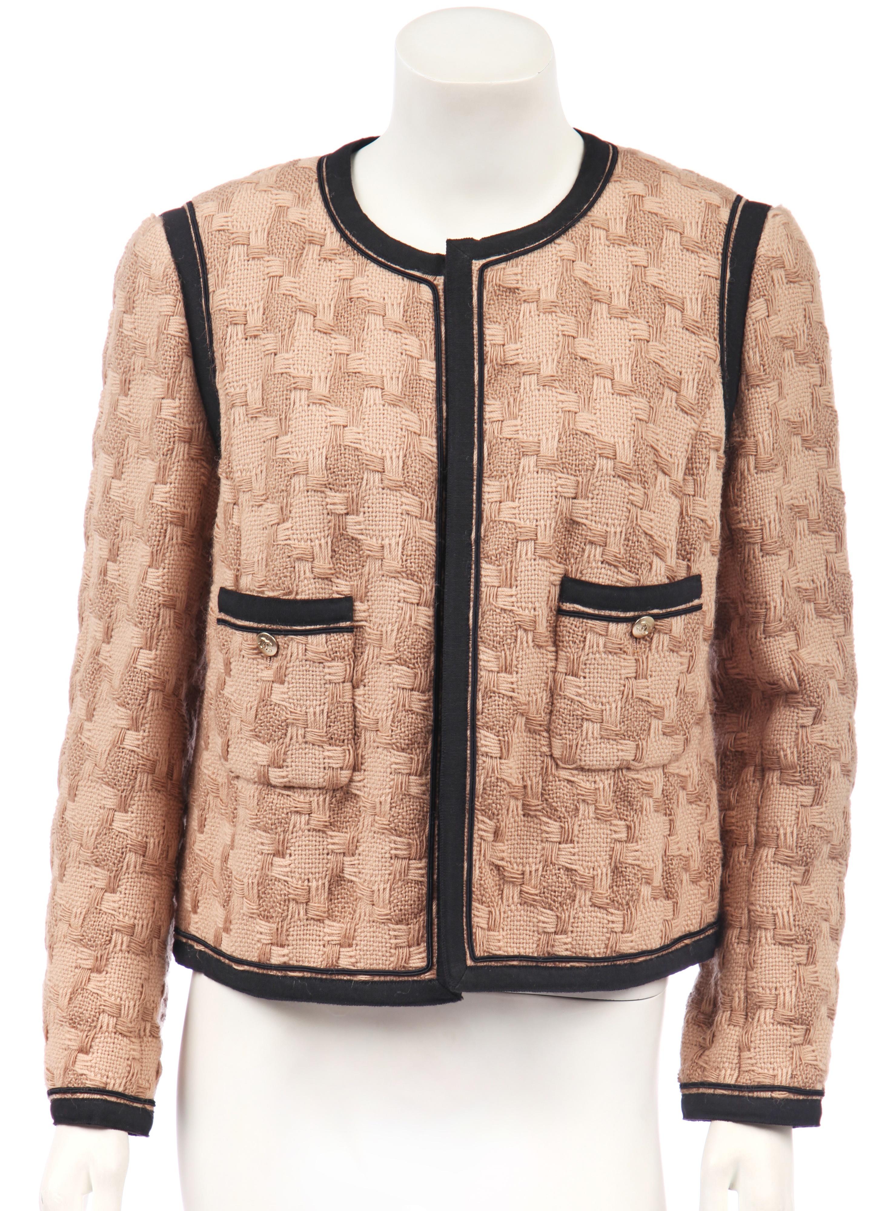 Chanel Stunning CC Buttons Beige Tweed Jacket 1