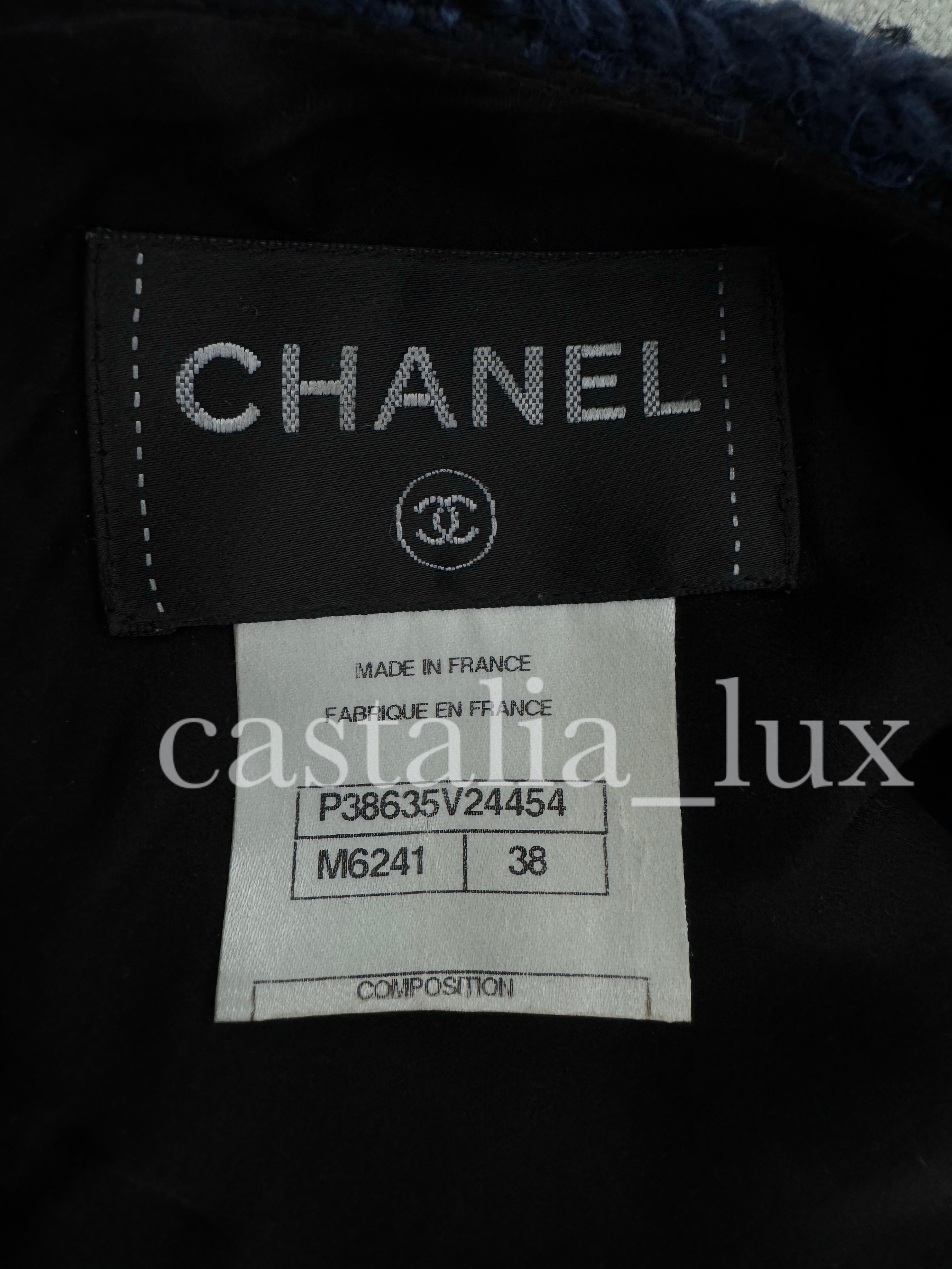 Chanel Atemberaubendes CC Sechseckige Knöpfe Lesage Tweed Kleid im Angebot 10